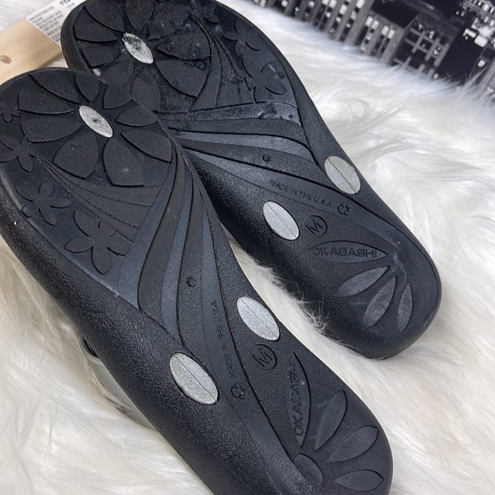 Okabashi Sandals women gray black medium size to 7 - Picture 4 of 7